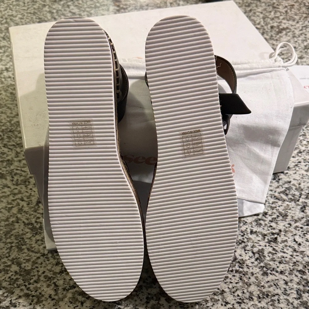 NIB See By Chloe Glyn Leather Espadrille with Ankle Strap - Size 8
